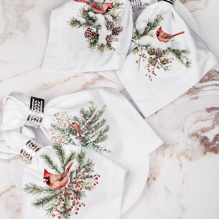 Набор салфеток столовых Зимний кардинал