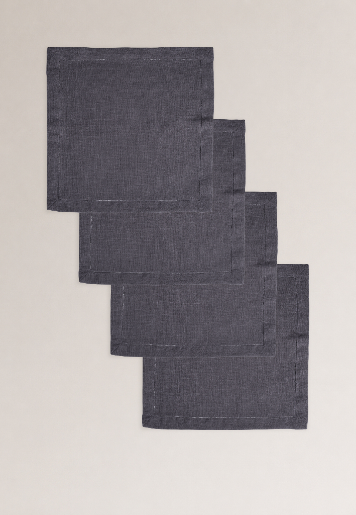 Комплект салфеток столовых lin/cotton Dark Grey