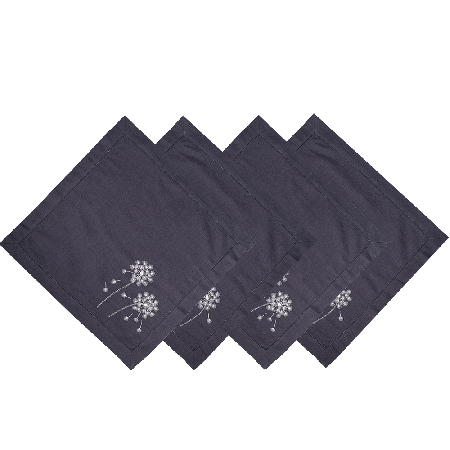 Комплект салфеток столовых с вышивкой lin/cotton Light beauty