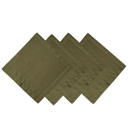 Комплект салфеток столовых lin/cotton Olive Green