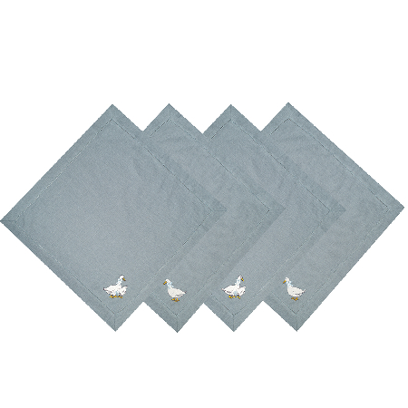 Комплект салфеток столовых с вышивкой lin/cotton Goose bernadotte