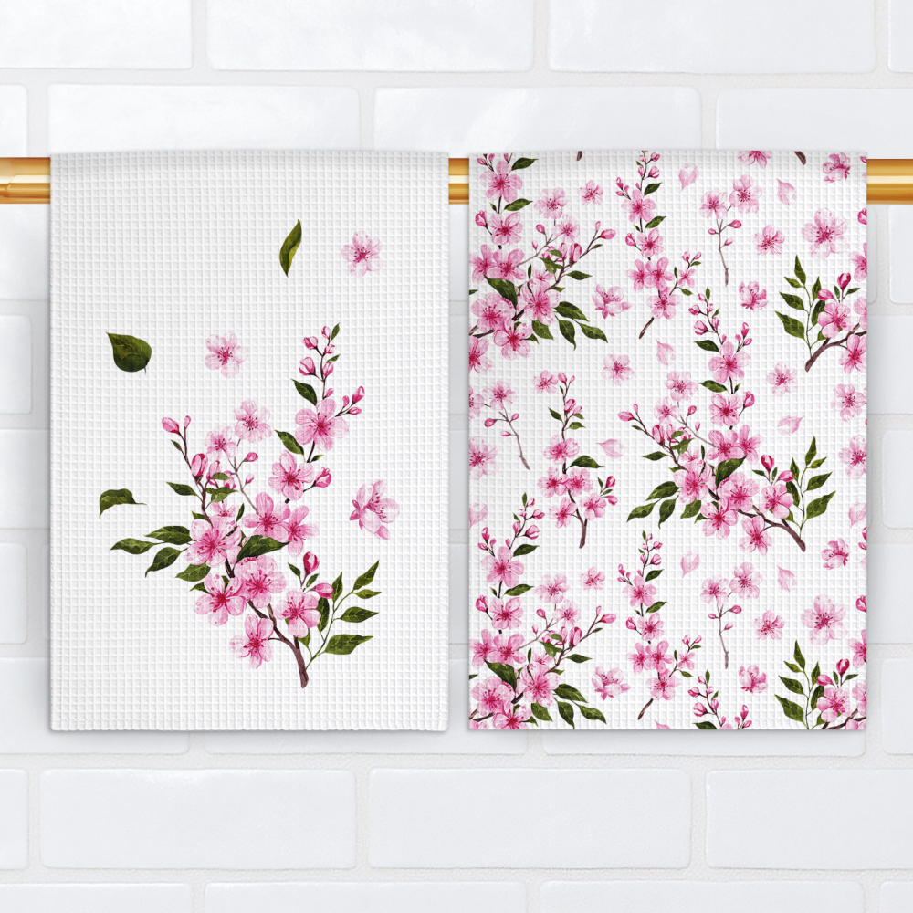 Набор полотенец вафельных Вишневый танец