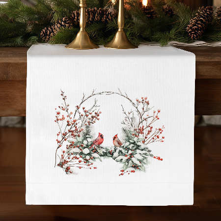 Дорожка столовая Зимний кардинал