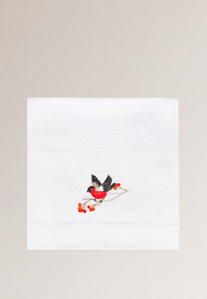 Дорожка столовая lin/cotton с вышивкой Русская зима