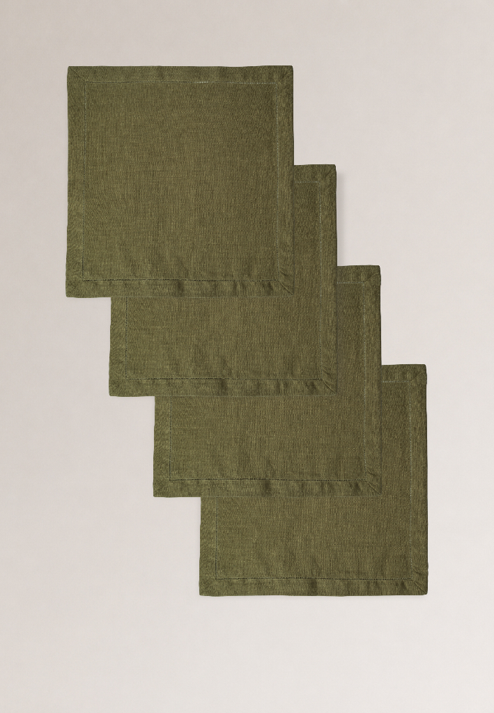 Комплект салфеток столовых lin/cotton Olive Green