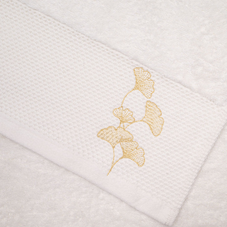 Набор махровых полотенец Айвори с вышивкой Гинкго