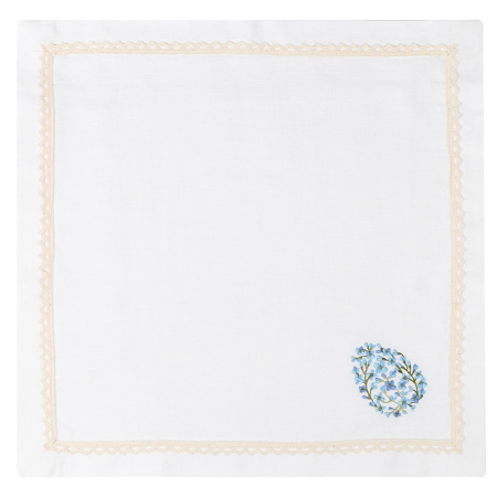 Набор салфеток столовых с вышивкой Rabbit faberge (blue)