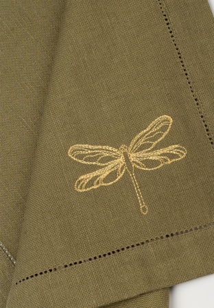 Комплект салфеток столовых с вышивкой lin/cotton Golden wings