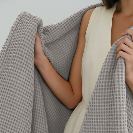 Плед вафельный Сильвер с вышивкой BH