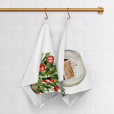 Набор полотенец вафельных Зимнее настроение