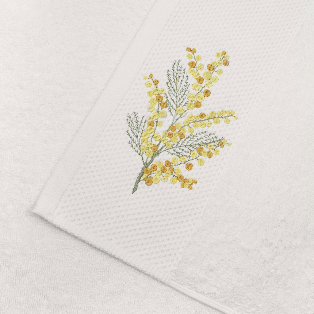 Набор полотенец махровых Айвори с вышивкой Мимоза