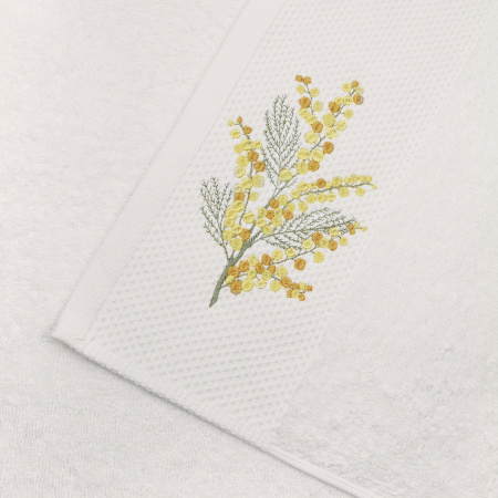 Набор полотенец махровых Айвори с вышивкой Мимоза