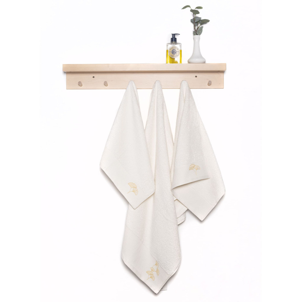 Набор махровых полотенец Айвори с вышивкой Гинкго