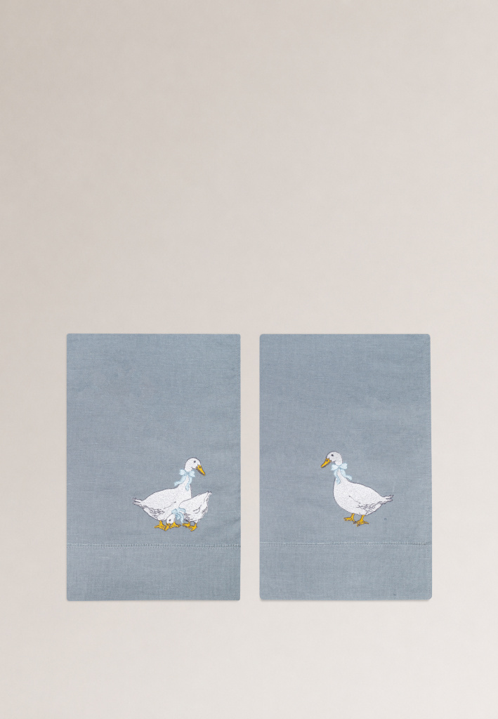Комплект полотенец столовых с вышивкой lin/cotton Goose bernadotte