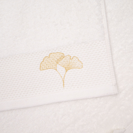 Набор махровых полотенец Айвори с вышивкой Гинкго