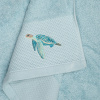 Комплект махровых полотенец Бирюза с вышивкой Подводный мир 