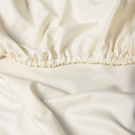 Простыня Винсент Cream сатин 400 ТС на резинке