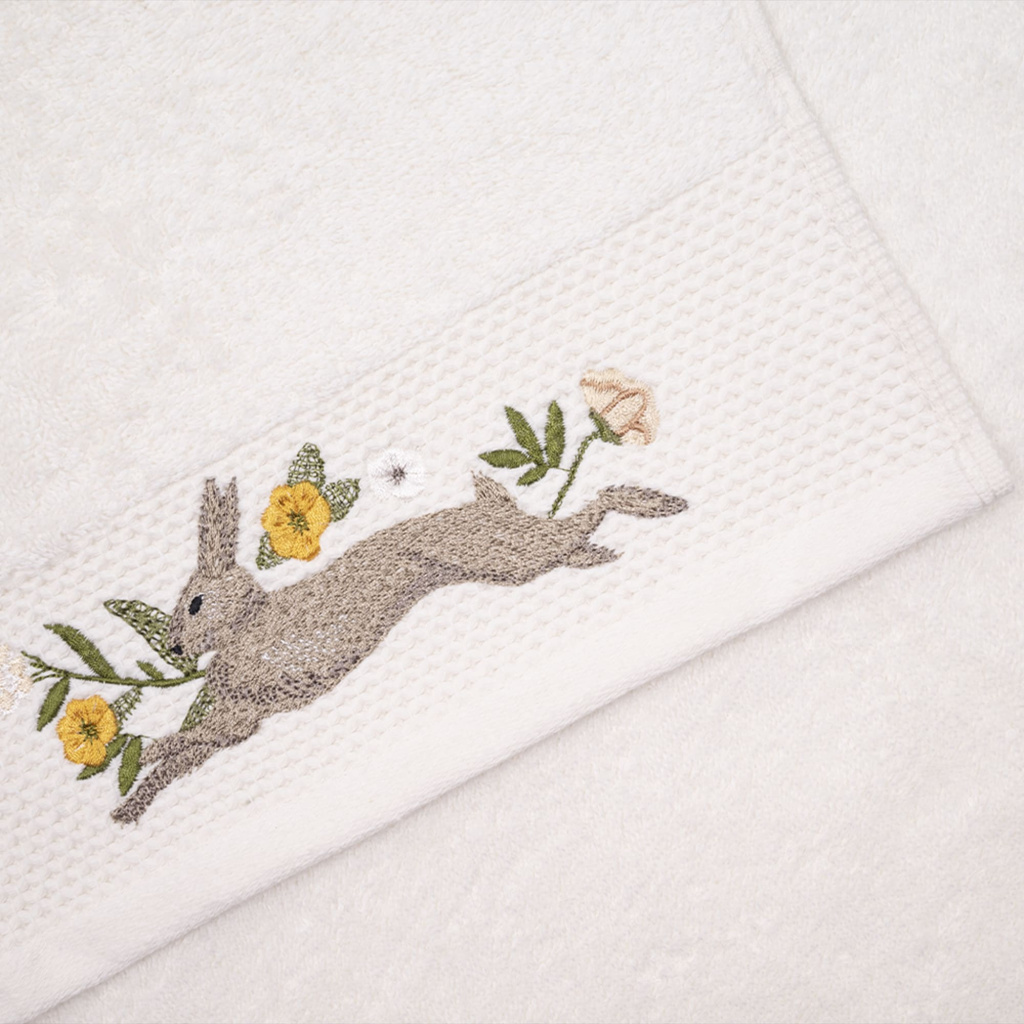 Набор махровых полотенец Айвори с вышивкой Зайки Дюрер