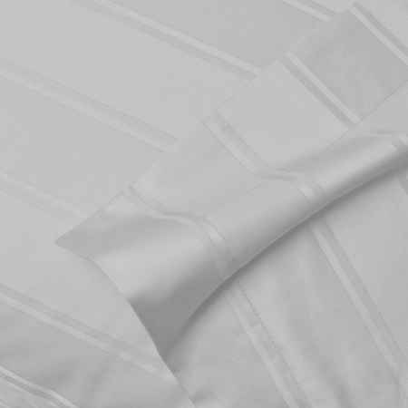 Комплект постельного белья Винсент Silver страйп-сатин 400 TC