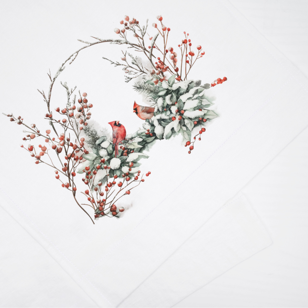 Дорожка столовая Зимний кардинал