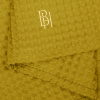 Плед вафельный Горчица с вышивкой BH