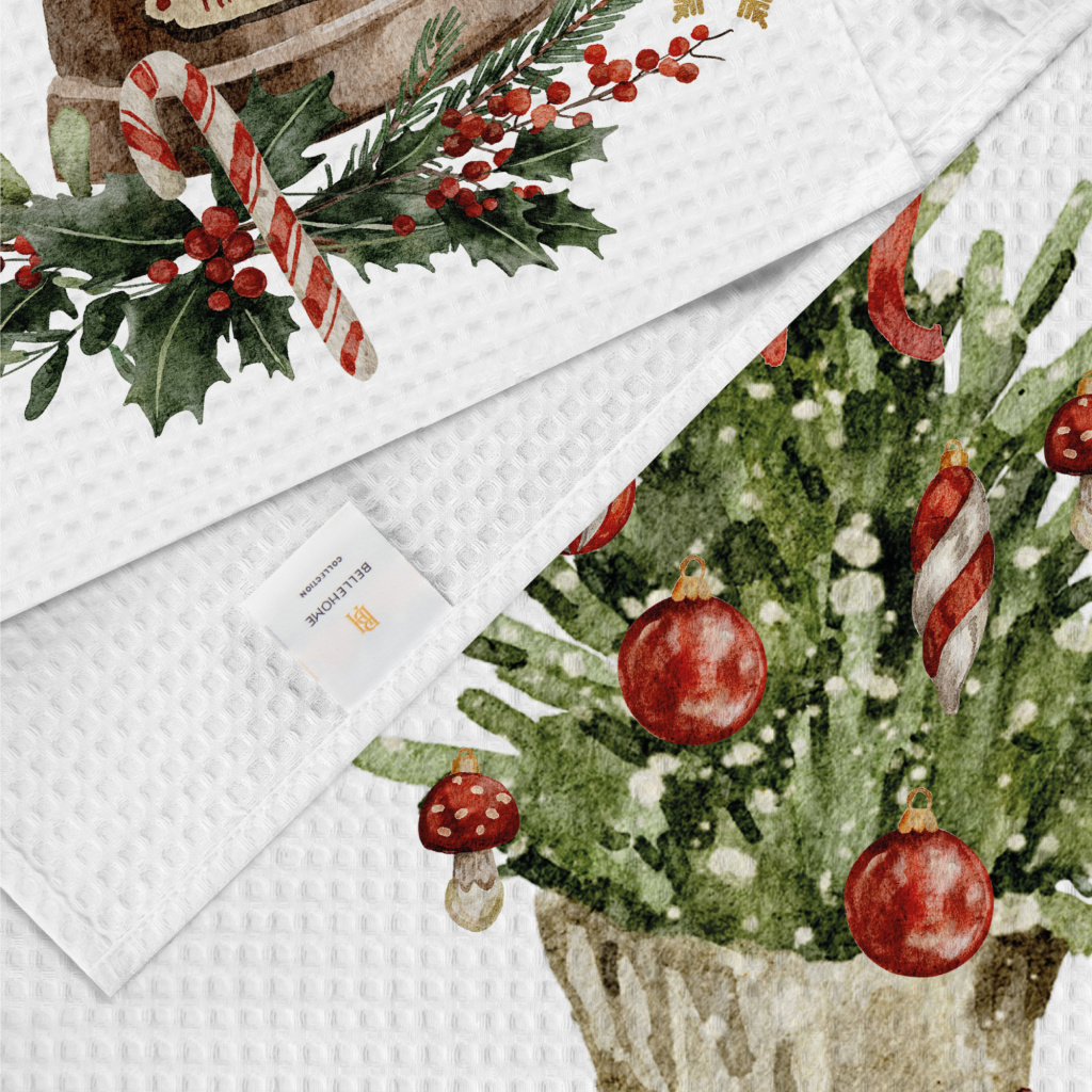 Набор полотенец вафельных Зимнее настроение