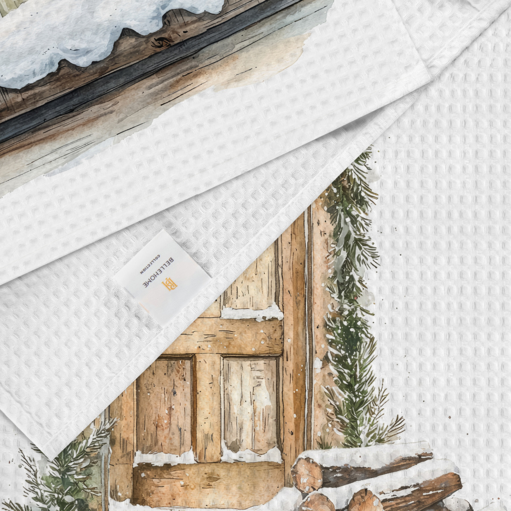 Набор полотенец вафельных Белая зима