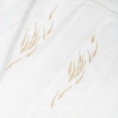 Комплект махровых полотенец Лотос с вышивкой Золотые рыбки 